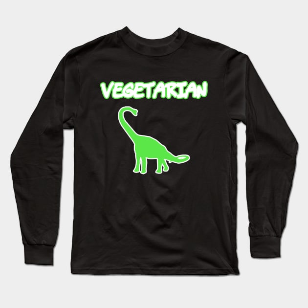 Vegetarian Long Neck Brachiosaurus Diet Funny Long Sleeve T-Shirt by charlescheshire